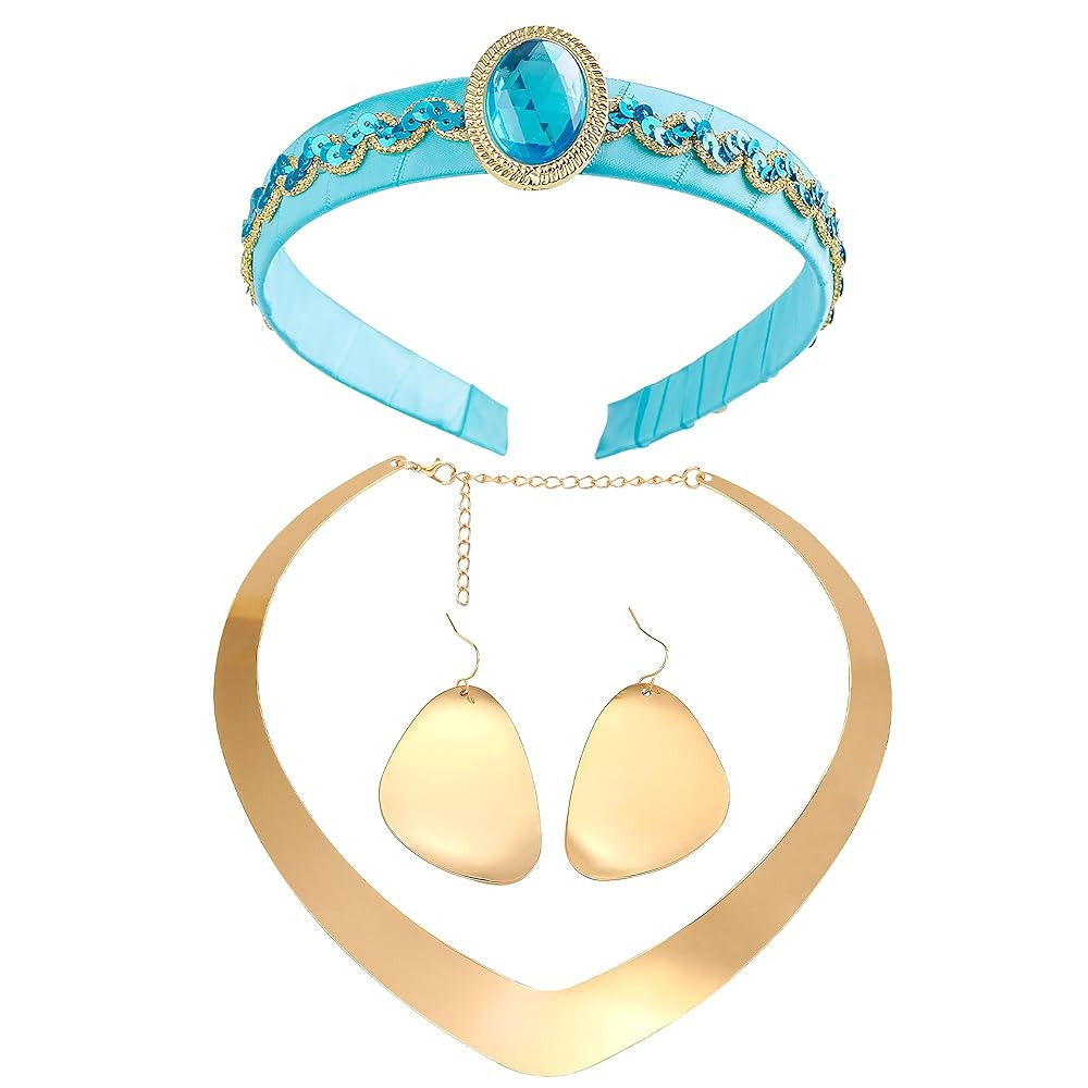 Horolam Arabian Princess Costume Accessories - Arab Accessory Set with Headband, Necklace (Green) | Amazon (CA)
