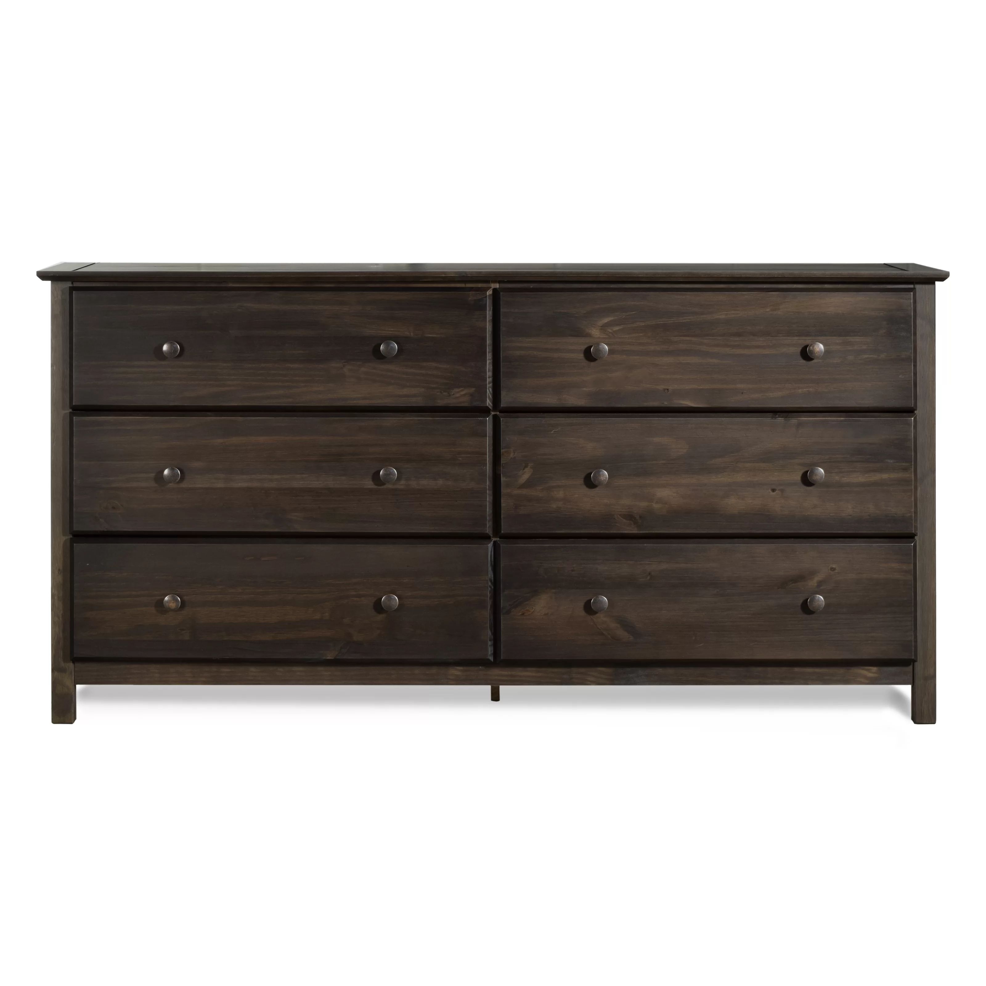 Shaker 6 Drawer 63.8'' W Solid Wood Double Dresser | Wayfair North America