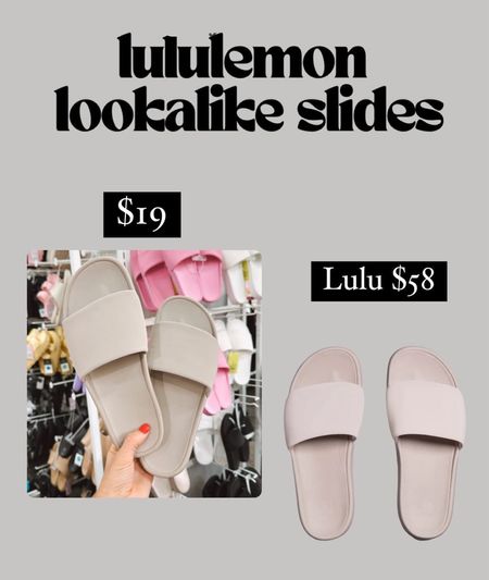 Lululemon lookalike slides 

#LTKshoecrush #LTKstyletip #LTKfindsunder50