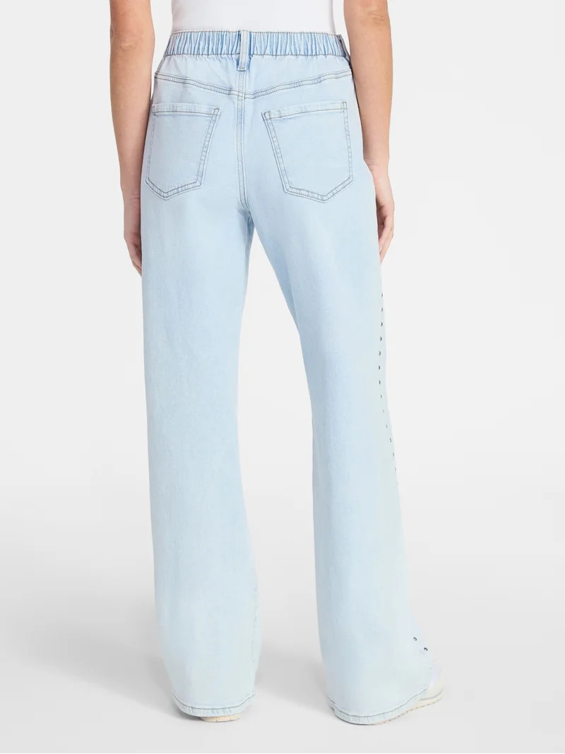No Boundaries High Rise Baggy Wide Leg Jeans, 32" Inseam, Women's and Women's Plus Sizes XXS-4X | Walmart (US)