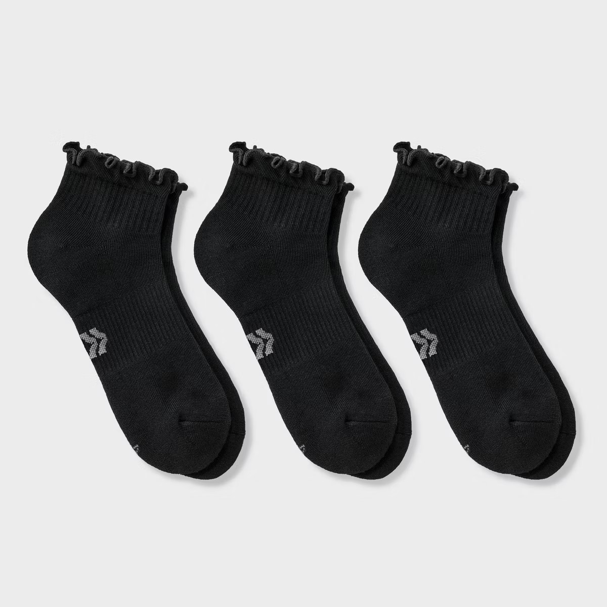 Women's Cushioned Ruffle 3pk Athletic Ankle Socks - All In Motion™ 4-10 | Target