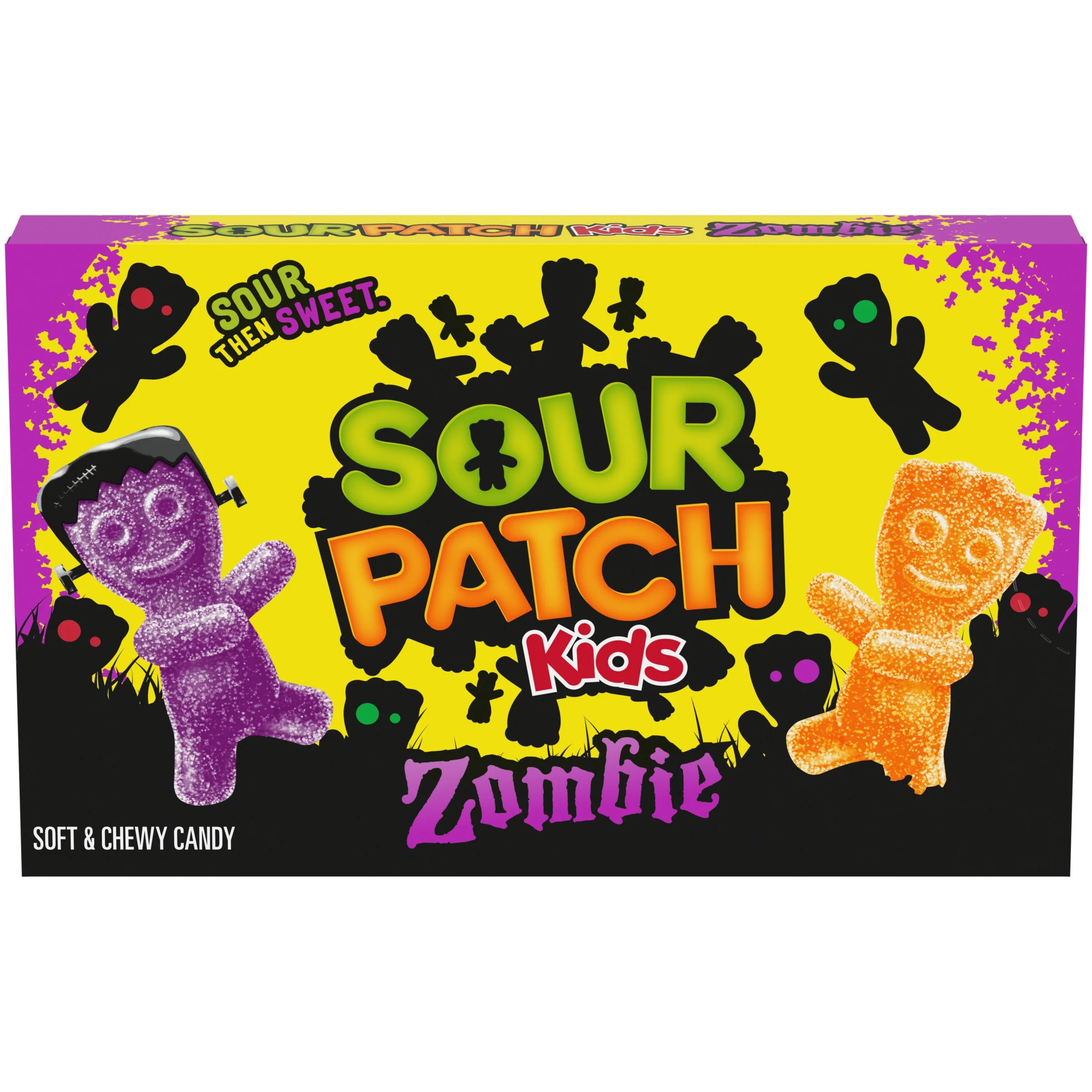 SOUR PATCH KIDS Zombie Orange & Purple Soft & Chewy Halloween Candy, 3.5 oz | Walmart (US)