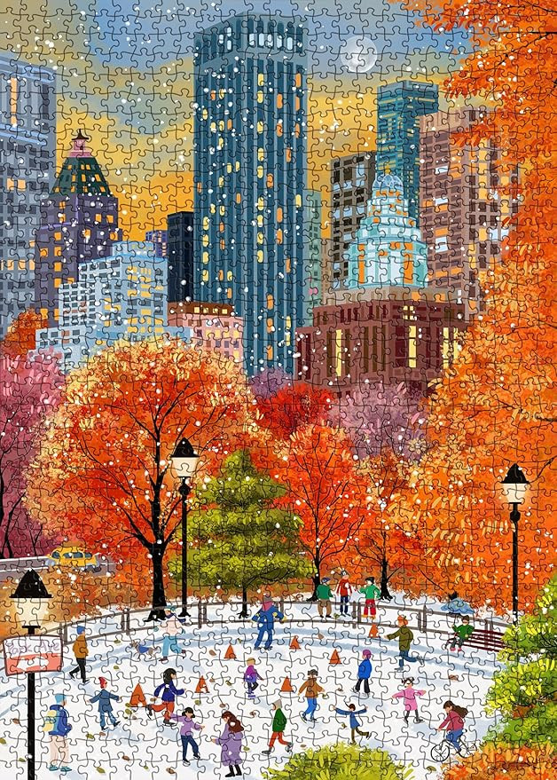 Fall Central Park Puzzles 1000 Pieces for Adults, Fun Fall Winter Snow Jigsaw Puzzle, Autumn Art ... | Amazon (US)