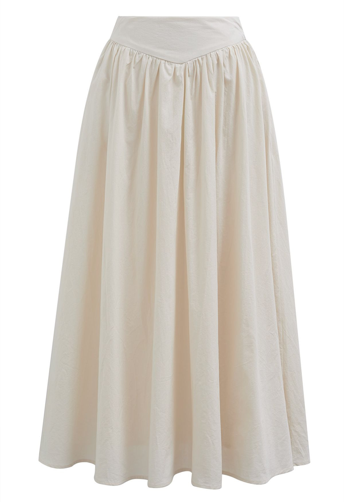 Simple Elegance Texture A-Line Skirt in Ivory | Chicwish