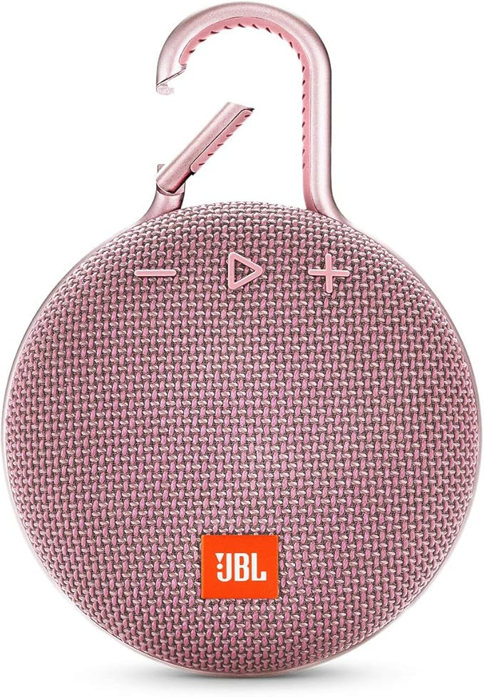 JBL Clip 3, Dusty Pink - Waterproof, Durable & Portable Bluetooth Speaker - Up to 10 Hours of Pla... | Amazon (US)