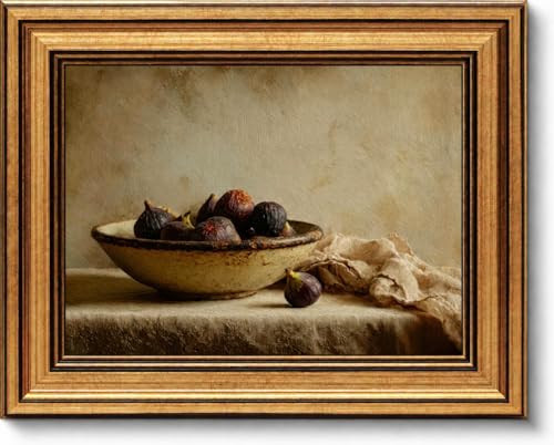 Gold Framed Vintage Fig Wall Art Fruit Still Life Painting Picture Wall Decor Rustic Farmhouse Fruit Poster Print Artwork for Corridor Gallery Kitchen Home Decoration | Amazon (US)