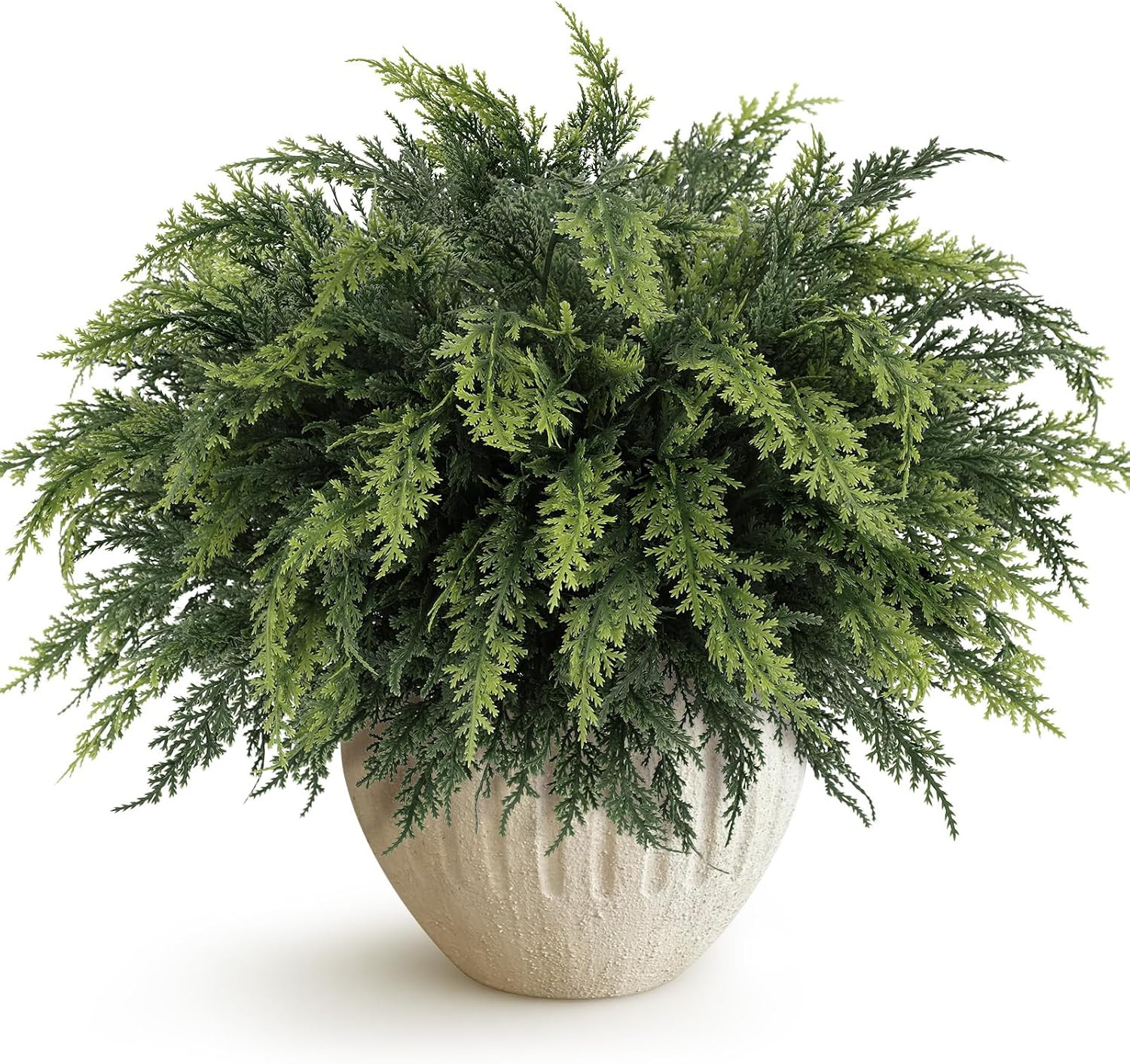 N&T NIETING 12 Pcs Real Touch Christmas Cedar Stems 18 Inches Artificial Cedar Pine Branches Fake Greenery Plants Stem Pine Picks for Vase Filler DIY Garland Wreath Xmas Indoor Outdoor Decorations | Amazon (US)