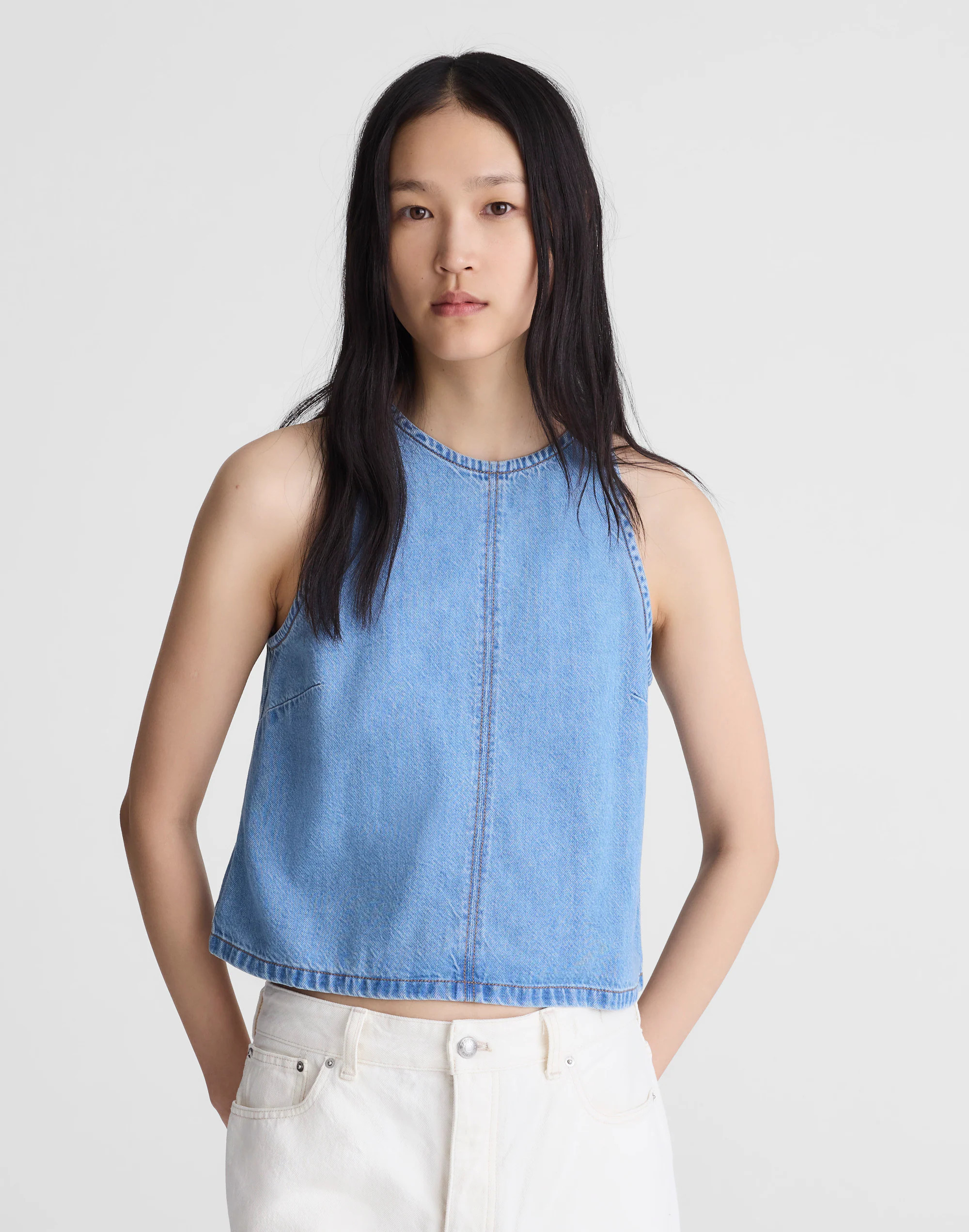 Airy Denim Halter Shell Top | Madewell