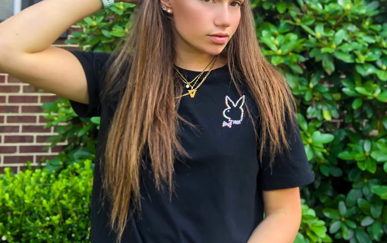 Rhinestone Playboy Pocket Tee Unisex | Etsy (US)