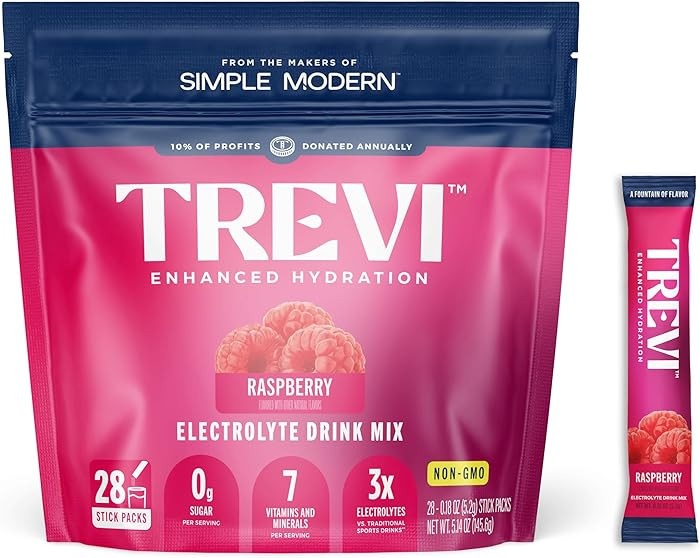 TREVI™ Sugar Free Electrolytes - Drink Mix Hydration Powder Packets - 28 Count - Raspberry | Amazon (US)