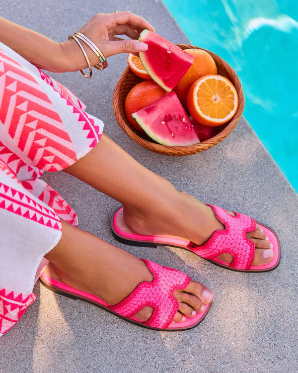 Island Luxe Contrast Trim Crochet Sandals | VICI