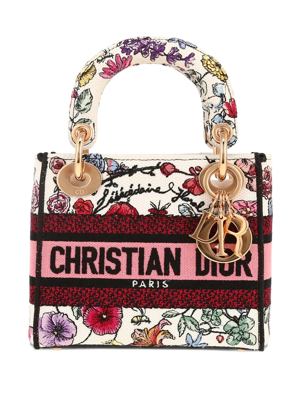 Christian Dior Pre-Owned 2020s Lady D-Lite floral-pattern mini bag - White | Farfetch Global