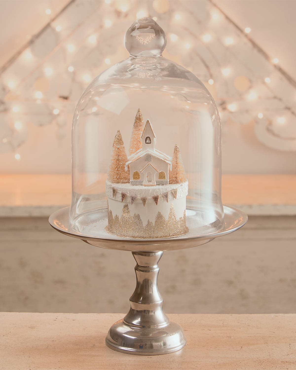 Holiday Metallic Church on Box Decoration | Horchow