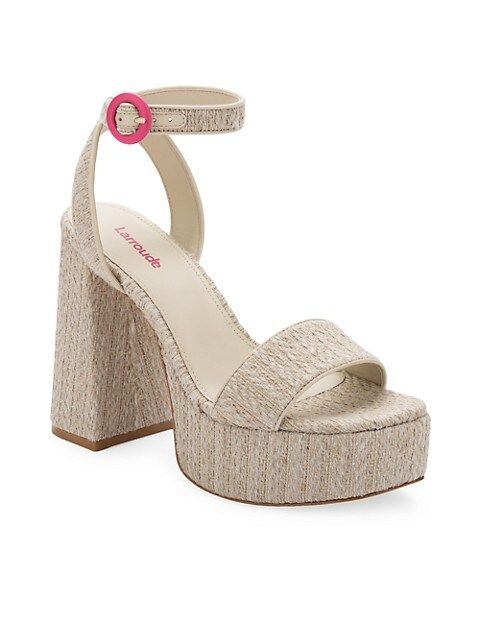 Dolly Raffia Platform Ankle-Strap Sandals | Saks Fifth Avenue