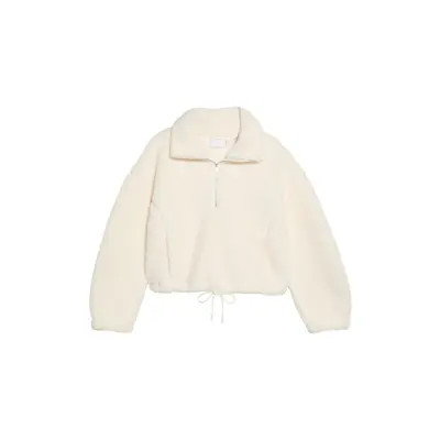 Zella Faux Shearling Half Zip Pullover in Navy Sapphire at Nordstrom, Size Medium | Nordstrom