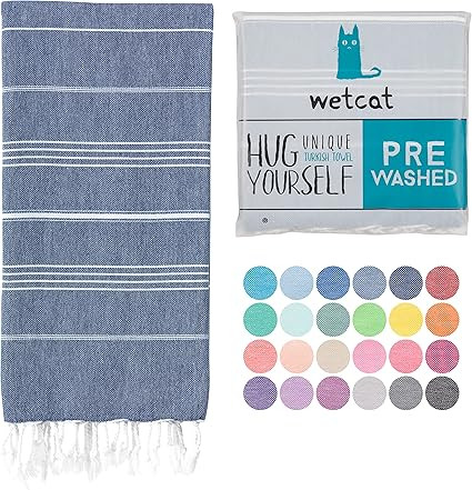 WETCAT Turkish Beach Towel Oversized 38x71 100% Cotton Sand Free Beach Towel Quick Dry Extra Larg... | Amazon (US)