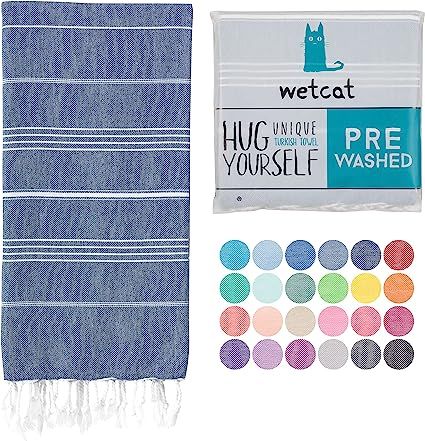 WETCAT Turkish Beach Towel Oversized 38x71 100% Cotton Sand Free Beach Towel Quick Dry Extra Larg... | Amazon (US)