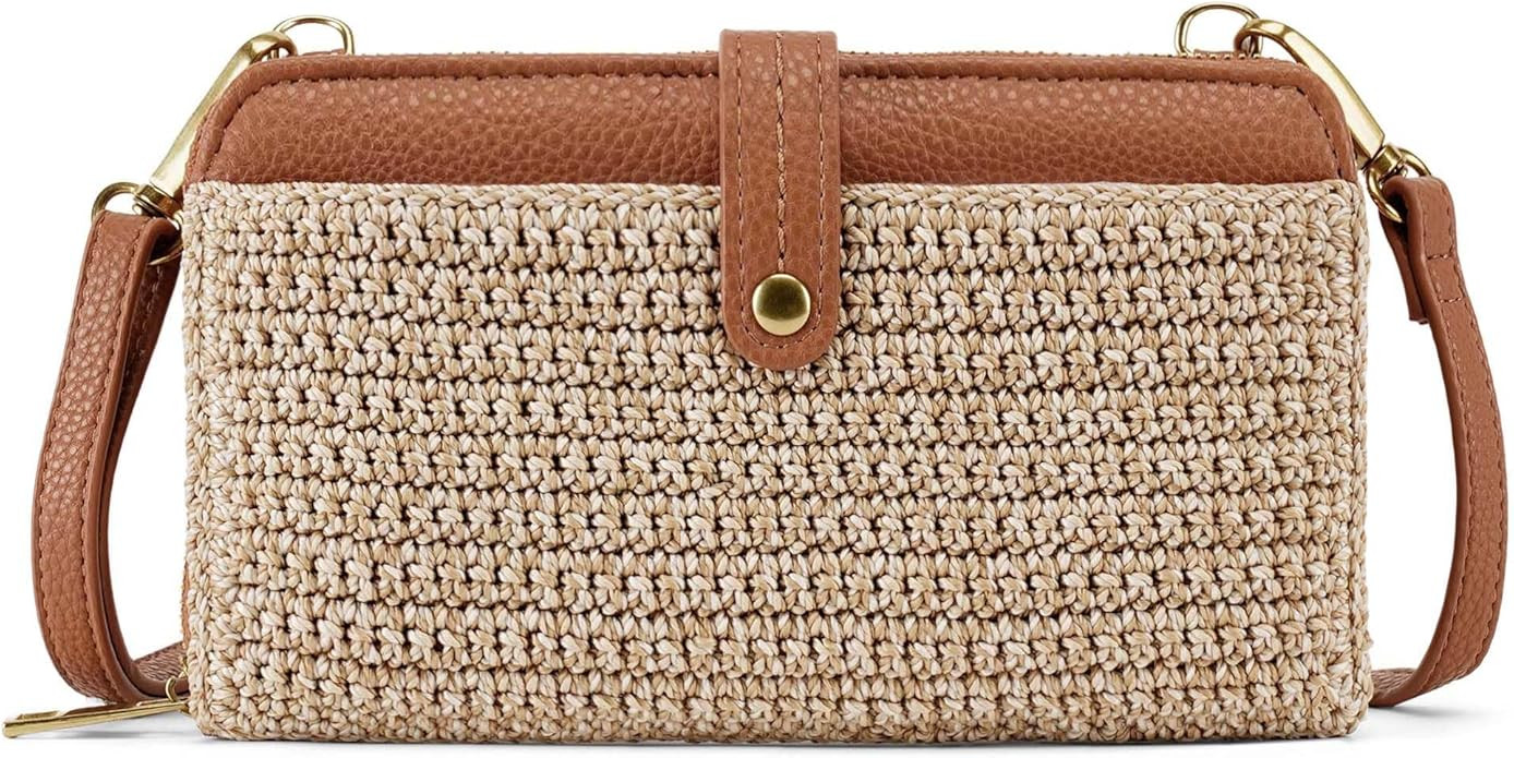 Woven Crossbody Purse for Women Crochet Cell Phone Purse with Built in Wallet Vintage Leather Wri... | Amazon (US)