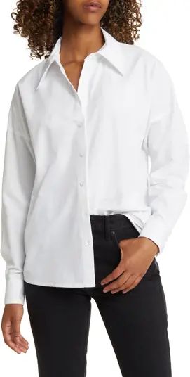 Noisy may Wicked Point Collar Poplin Button-Up Shirt | Nordstrom | Nordstrom