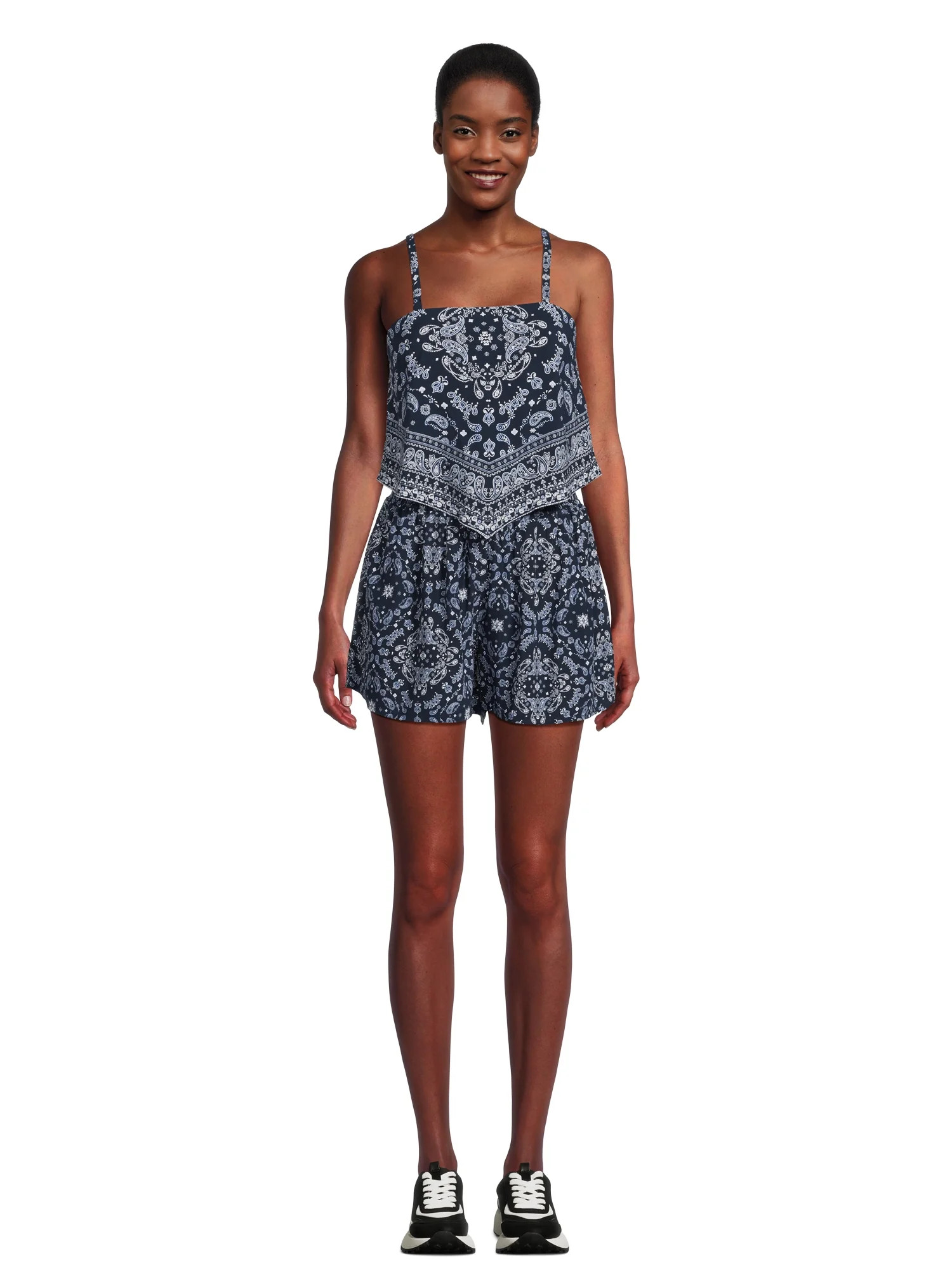 No Boundaries Juniors’ Bandana Tube Top and Shorts Set, 2-Piece, Sizes XS-XXXL | Walmart (US)