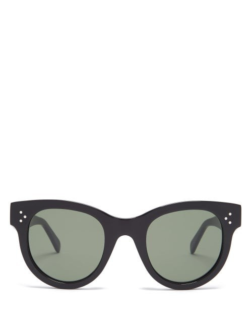Celine Eyewear - Baby Audrey Cat-eye Acetate Sunglasses - Womens - Black | Matches (UK)