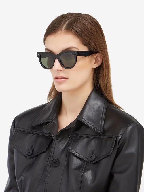 Celine Eyewear - Baby Audrey Cat-eye Acetate Sunglasses - Womens - Black | Matches (UK)