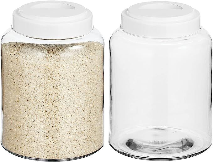 mDesign Small Storage Glass Canister with Airtight Metal Lid for Kitchen Pantry, Counter, or Cabi... | Amazon (US)