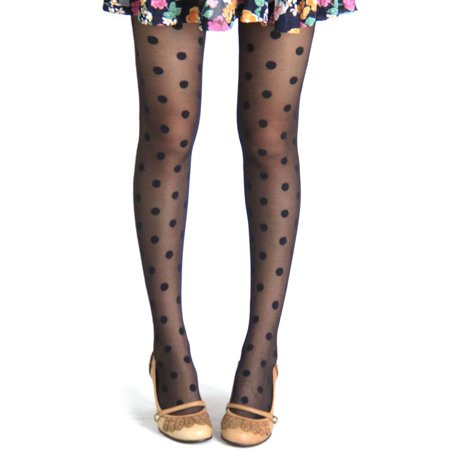 BSMEAN Ultra-Thin Polka-Dot Jacquard Stockings Pantyhose Black | Walmart (US)