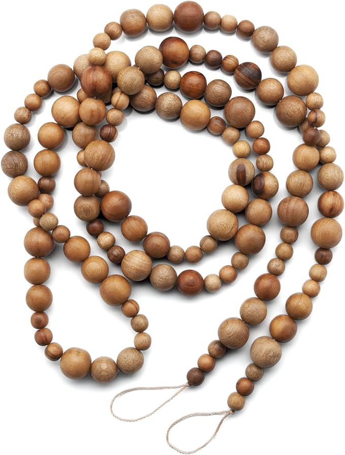 Nanalou 7ft Wood Bead Garland | Add a Touch of Boho Style to Your Farmhouse, Holiday, or Christma... | Amazon (US)