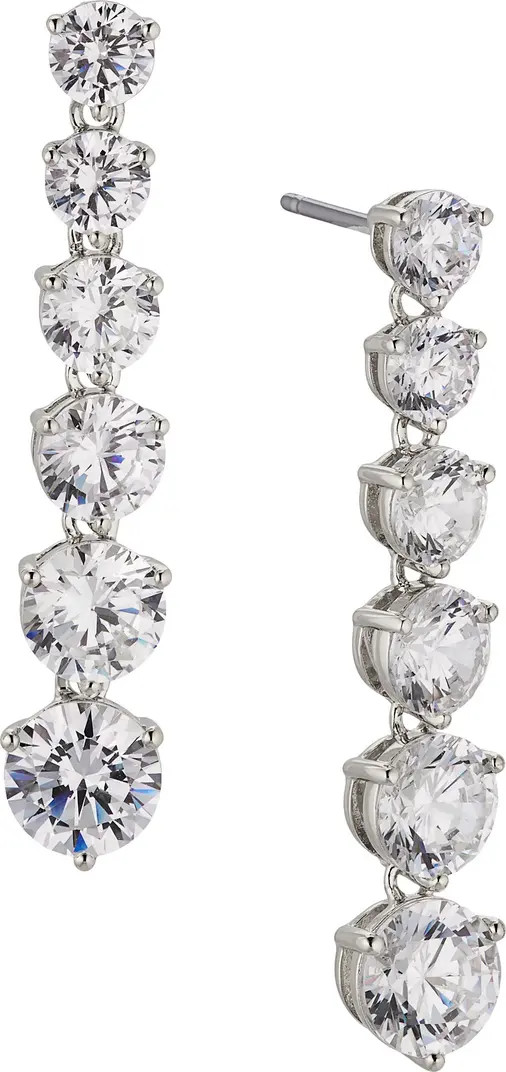 Graduated Cubic Zirconia Linear Drop Earrings | Nordstrom