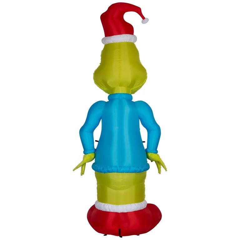 Airblown Inflatables Christmas Fuzzy Plush Grinch in Blue Sweater with Light String Giant Dr. Seu... | Walmart (US)