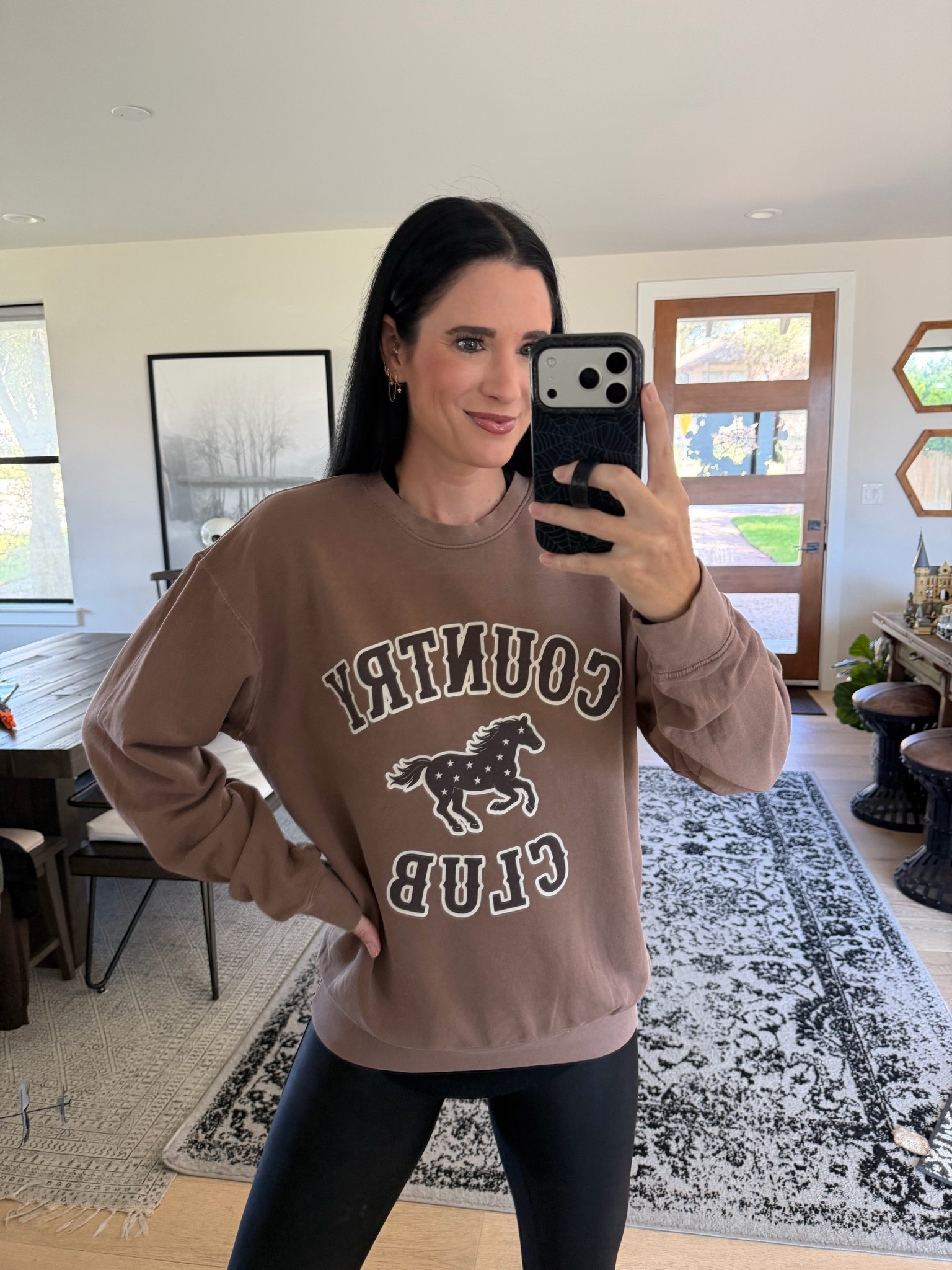 Rounded up some of my fave fall sweatshirts! I am loving all of the browns and tans this season and all of the horse and equestrian prints! I’m in a size medium.