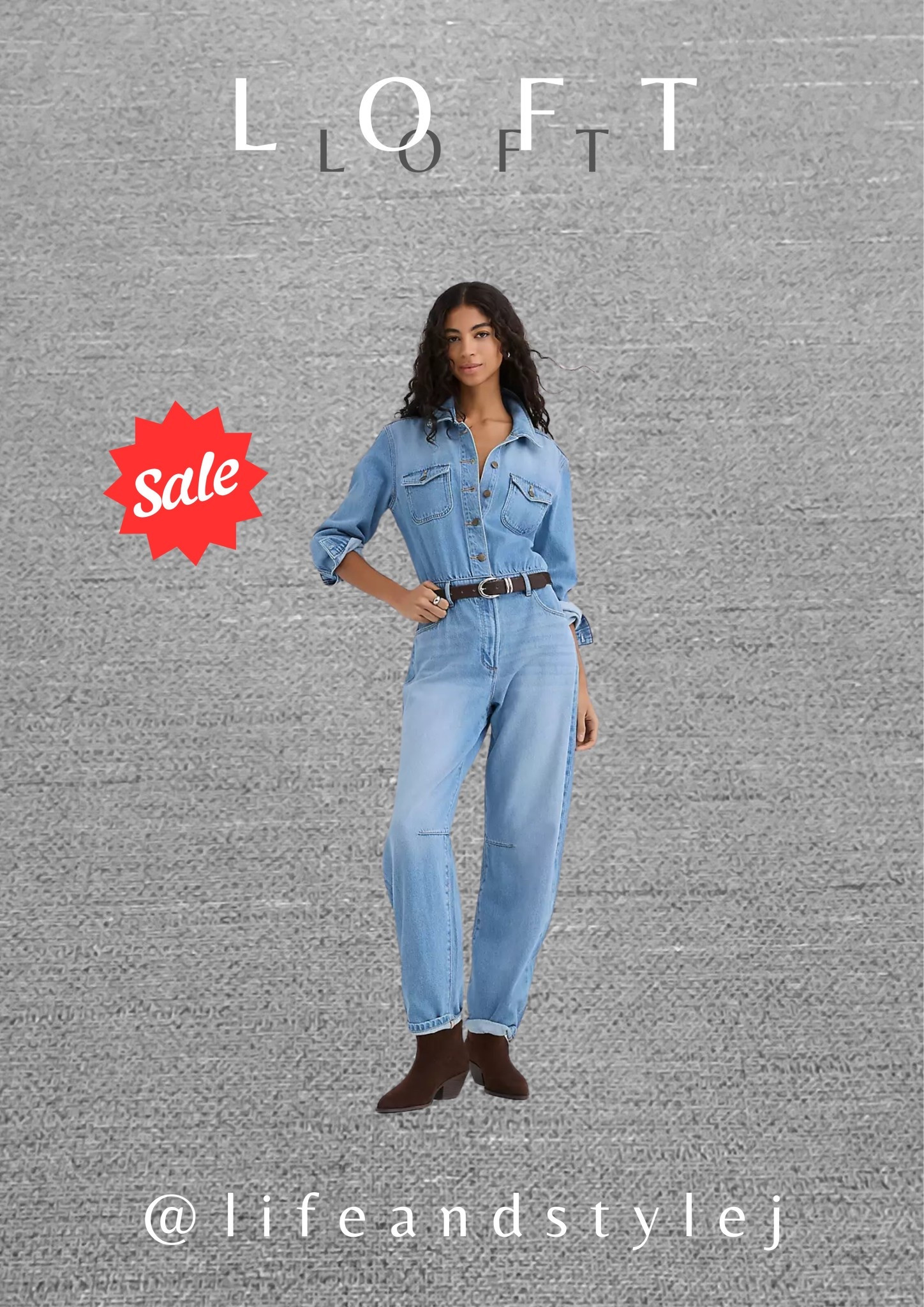 The Loft rivete denim jumpsuit in light wash is an easy midlife style win with a relaxed yet polished feel. Add a belt to define the waist, layer with a tailored jacket, and finish with ankle boots or clean sneakers for a modern ageless look. #midlifefashion #agelessstyle #denimjumpsuit #effortlessstyle #modernwardrobe 

#LTKFindsUnder100 #LTKOver40 #LTKSeasonal