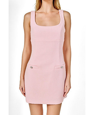 Women's Tweed Scoop Neck Mini Dress | Macy's