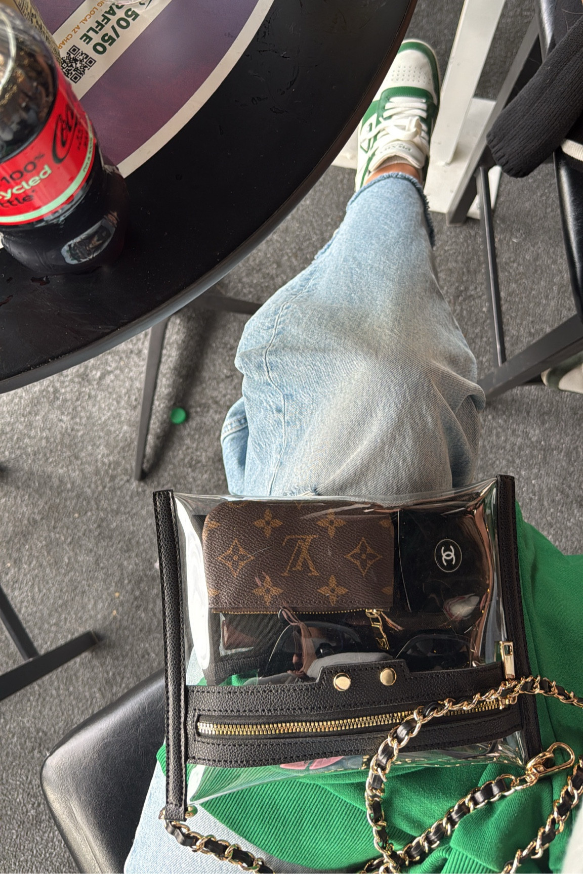 Put together this little Chanel inspired Amazon stadium bag - carried all my essencials 