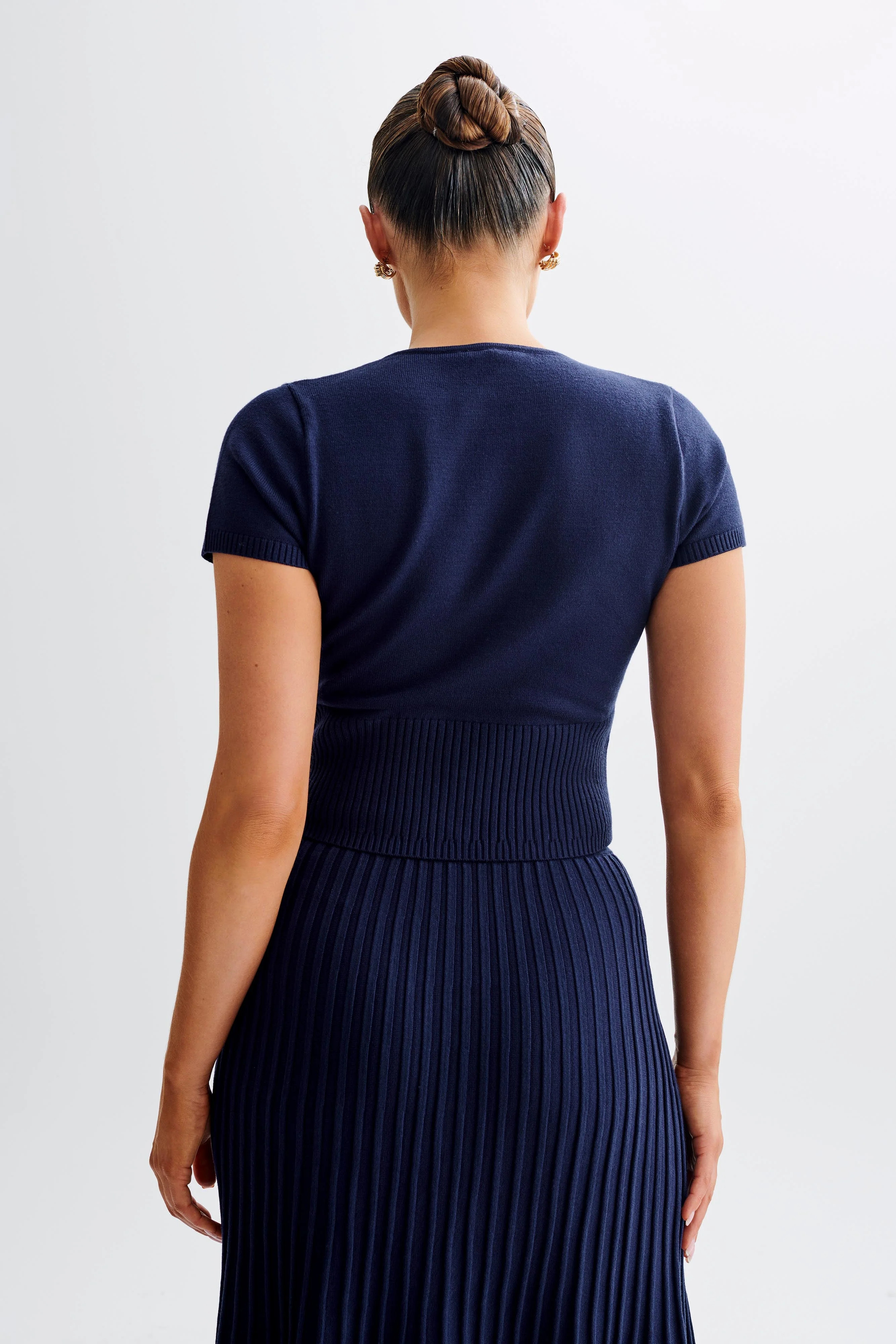 Jolene Button Up Knit Top - Navy | Meshki (APAC)
