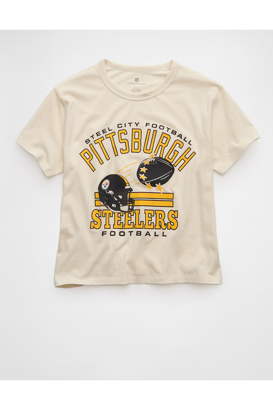 NFL Ex-Boyfriend Pittsburgh Steelers Graphic T-Shirt Women's Cappuccino XS | American Eagle Outfitters (US & CA)