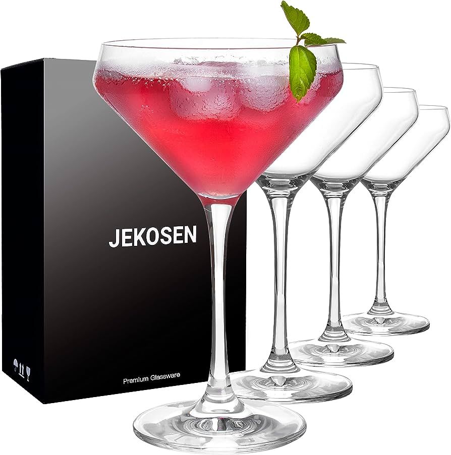 JEKOSEN Crystal Martini Cocktail Glasses 11 Ounce Set of 4 With Premium Gift Box Premium Strong L... | Amazon (US)