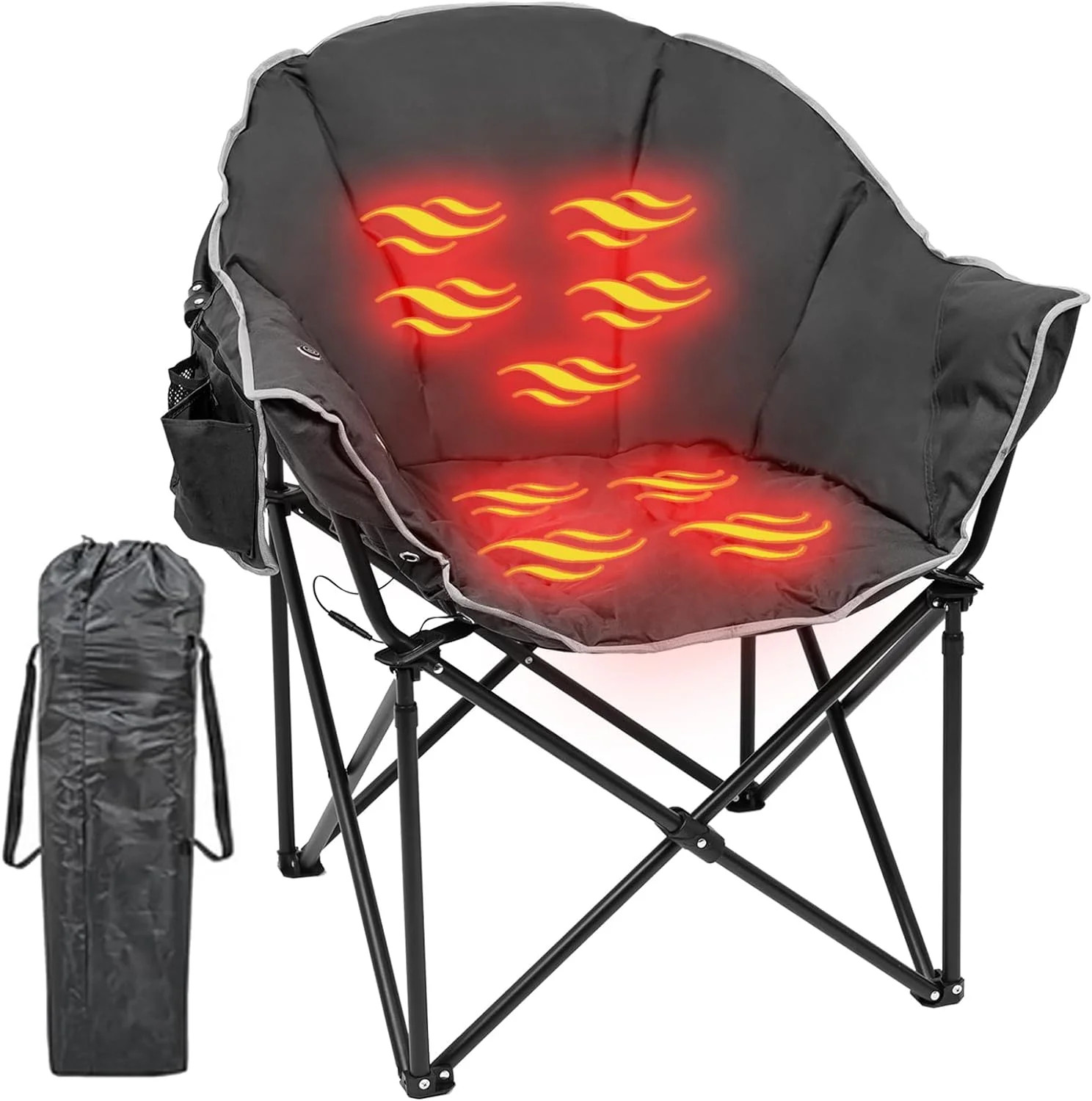 ABORON Oversized Heated Camping Chair, Patio Lounge Chairs with 3 Heat Levels, Portable Folding H... | Walmart (US)