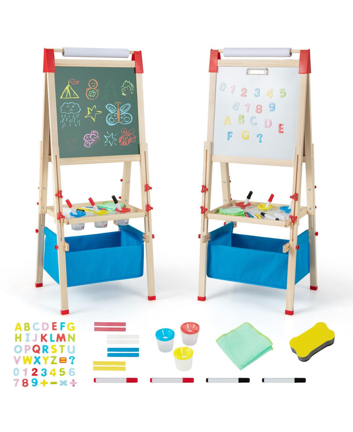 Sugift 3-in-1 Double-Sided Adjustable Kid Easel for 3-8 Years Old Toddlers - Blue | Macy's