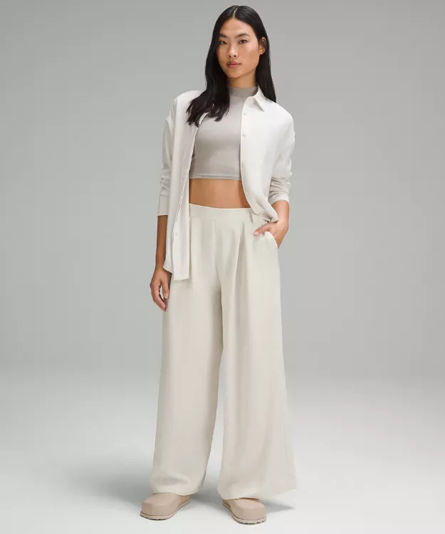 Pleated High-Rise Wide-Leg Trouser 29"  Full Length | lululemon (AU)
