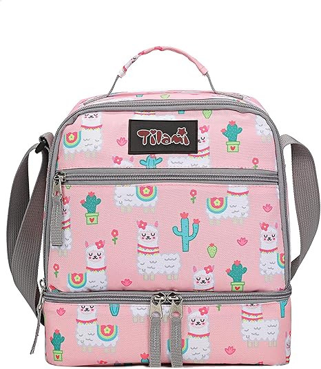 Tilami Lunch Bags Insulated Adjustable Strap Zipper, Two Compartments Cooler Bags, Bento Bags for... | Amazon (US)