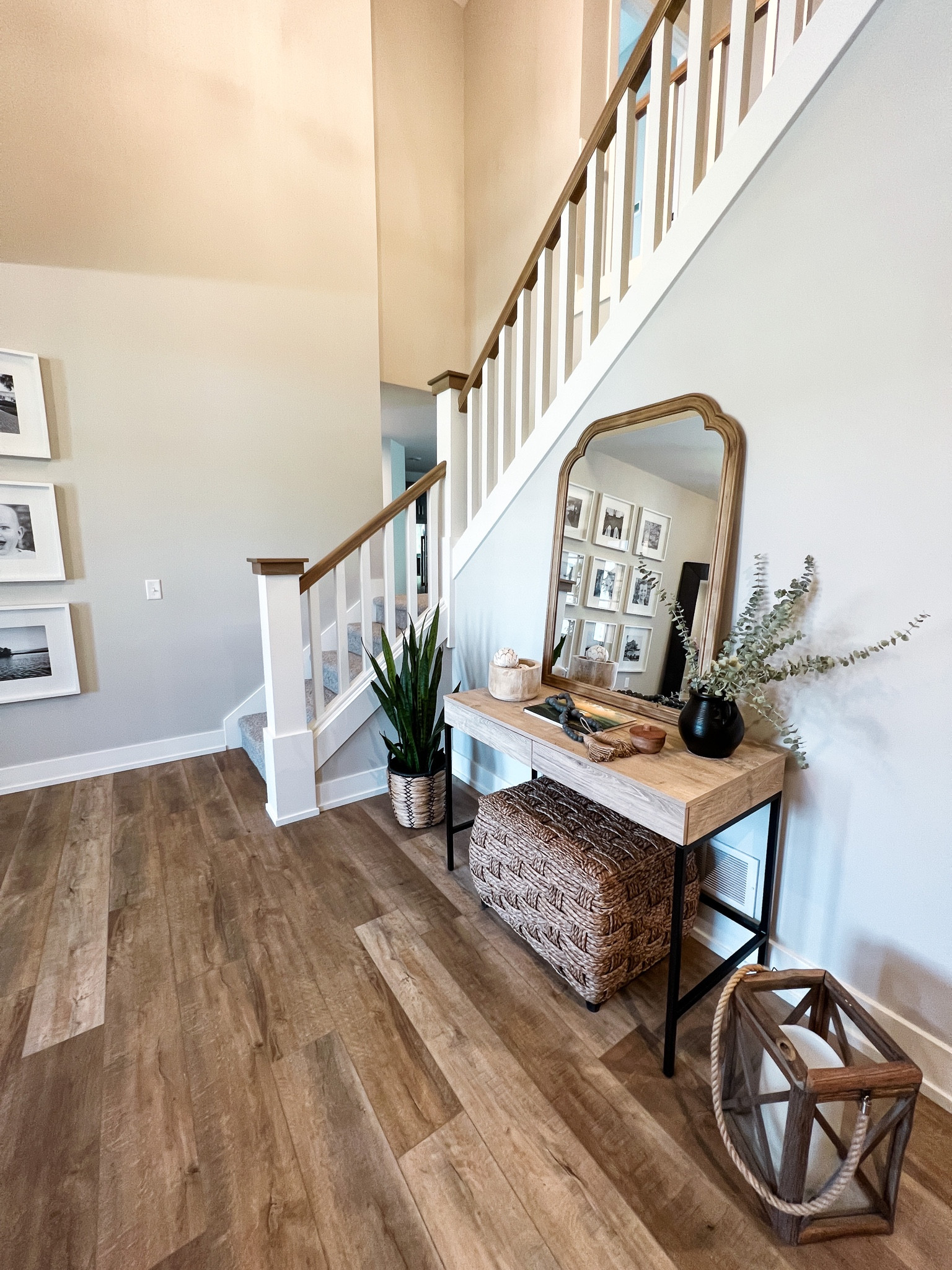 Restock on some of my entry way pieces! 

Entry table, wall mirror, plant basket, modern farmhouse style 

#LTKhome