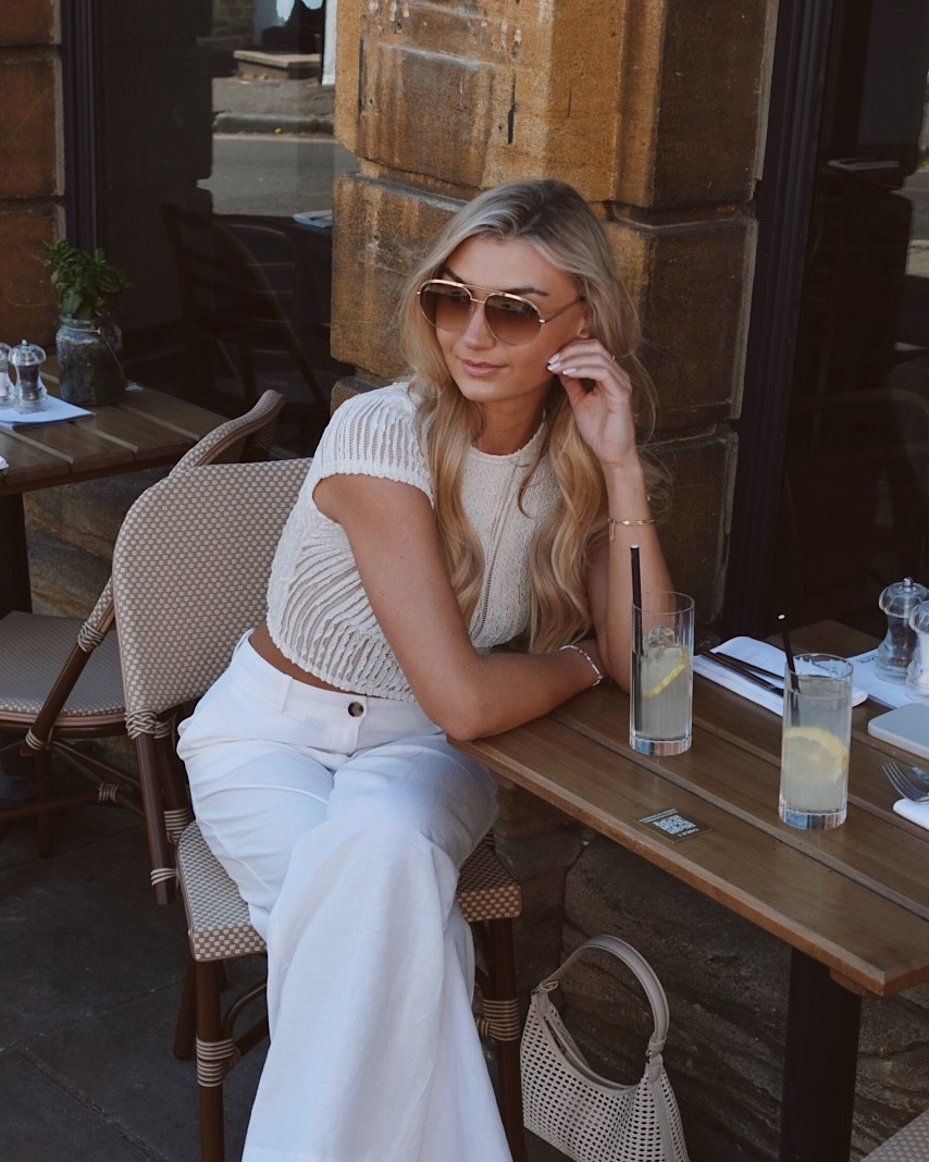 What I wore for a coffee date with my bestfriend. 

I ADORE this textured top! I ordered the matching set for my holiday last year and it's just gorgeous! I received so many compliments on it. I've linked my exact top + the matching trousers below. 

For this look I opted for linen wide leg trousers for a more casual day time look as we just mooched around town and went to Cotè for a drink. I also took my new bag out for the first time and I just love it! You would never believe it was under £30!!! One of my best finds of the year so far. 

Hope you have a wonderful weekend loves, and enjoy the sunshine! Xx

*pop me a message if you have any questions! xx 

 #LTKuk #LTKspring #LTKsummer