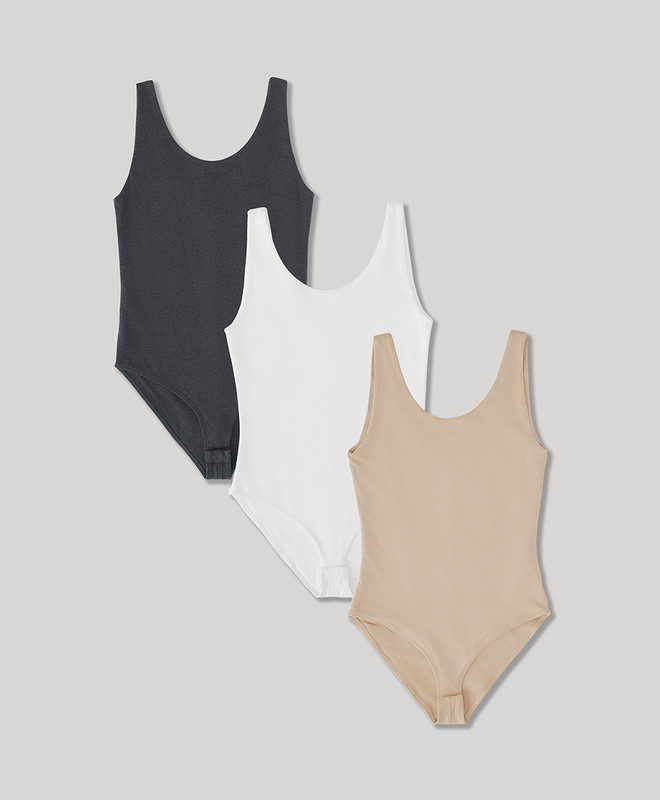 Women’s Everyday Tank Bodysuit 3-pack made with Organic Cotton | Pact | Pact Apparel