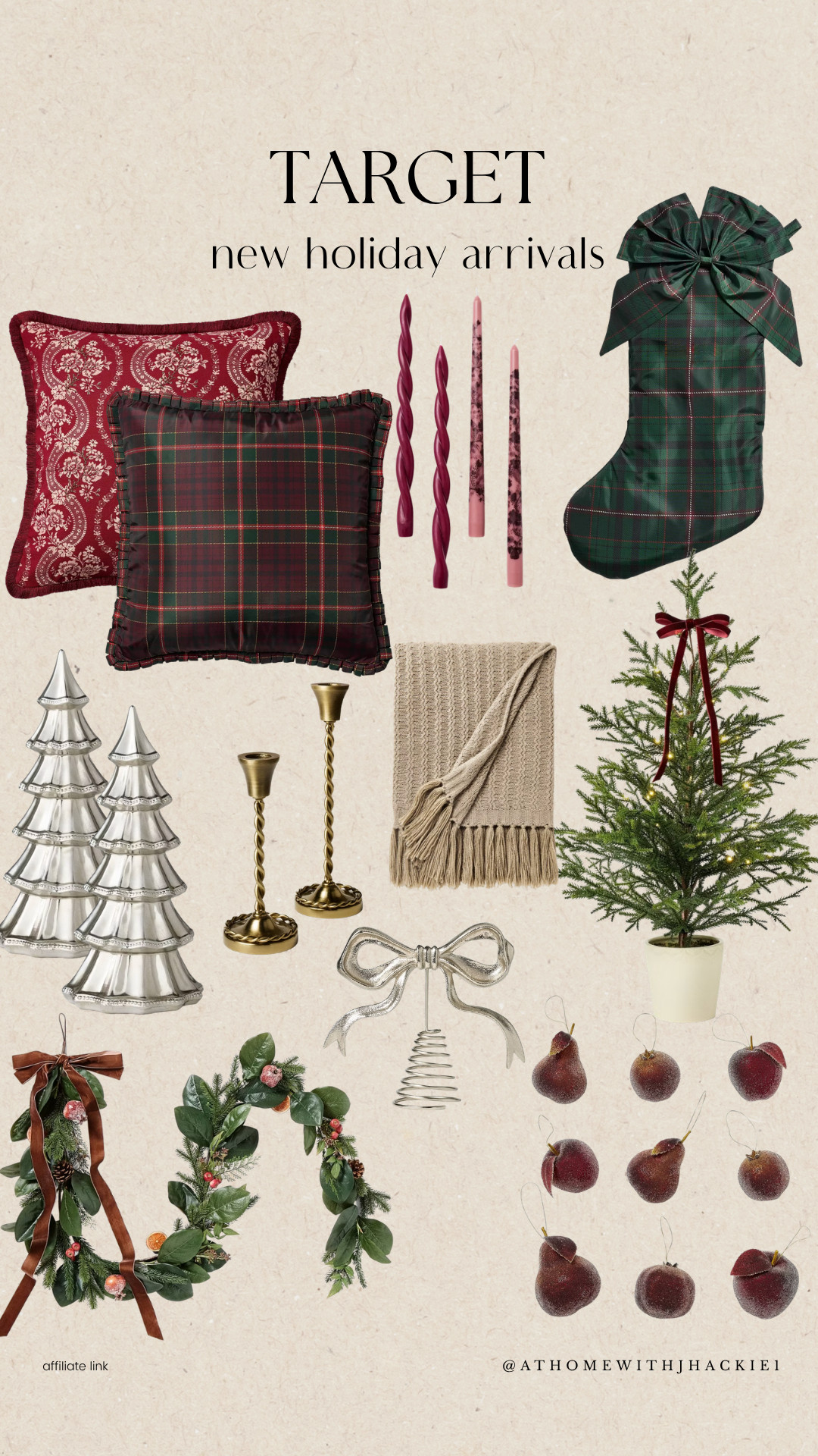 Target Christmas decor 2026, Target holiday new arrivals, Target Christmas finds, affordable Christmas decorations, traditional Christmas decor, vintage inspired Christmas decorations, burgundy Christmas decor, green plaid Christmas stockings, Christmas throw pillows, holiday taper candles, brass candlestick holders, cozy Christmas blankets, tabletop Christmas trees, Christmas wreaths, festive holiday greenery, Christmas tree ornaments, classic Christmas aesthetic, nostalgic holiday decor, Christmas home styling, Target holiday must haves 

 #LTKSeasonal #LTKHome