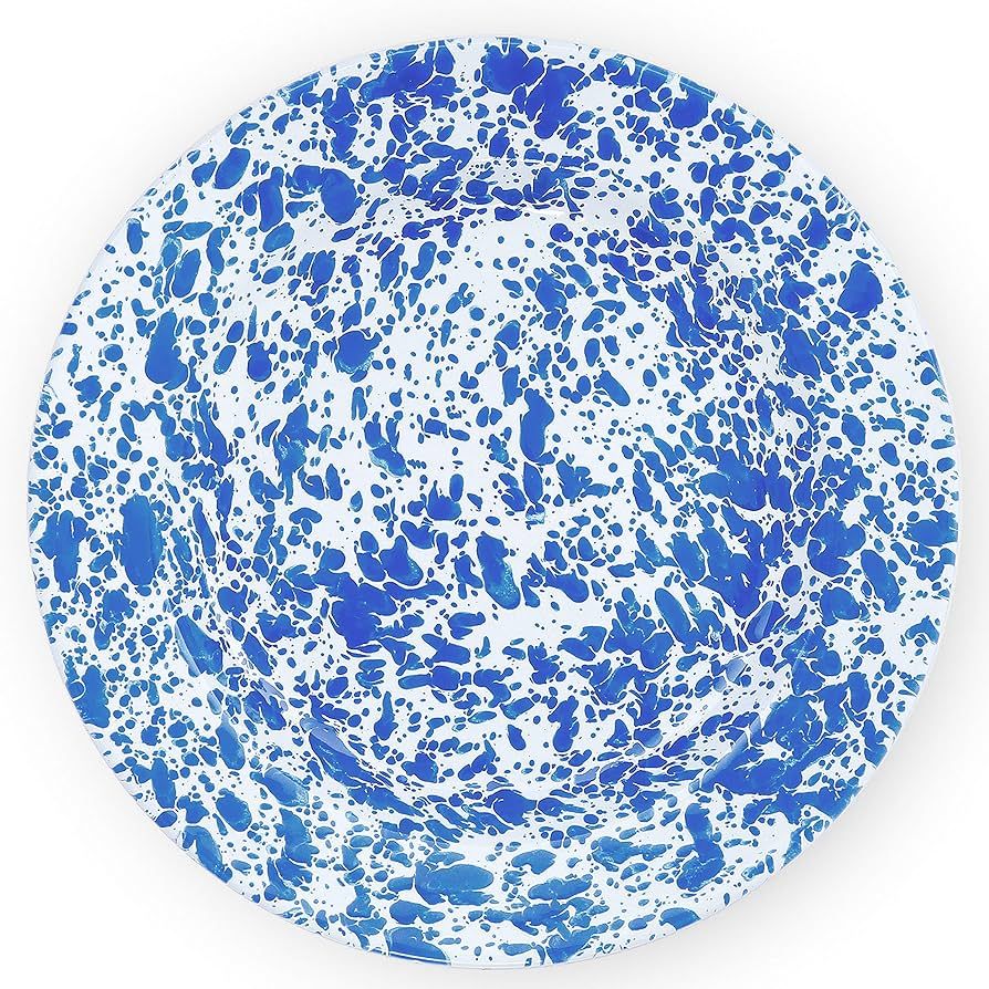 Crow Canyon Home Enamelware Dinner Plate, 10.25 inch, Blue/White Splatter (Single) | Amazon (US)