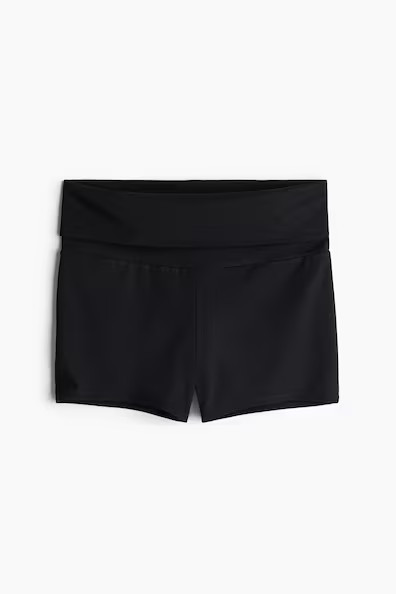 H & M - Mini short avec taille repliable - Noir | H&M (FR, IT, ES, PT, BE)