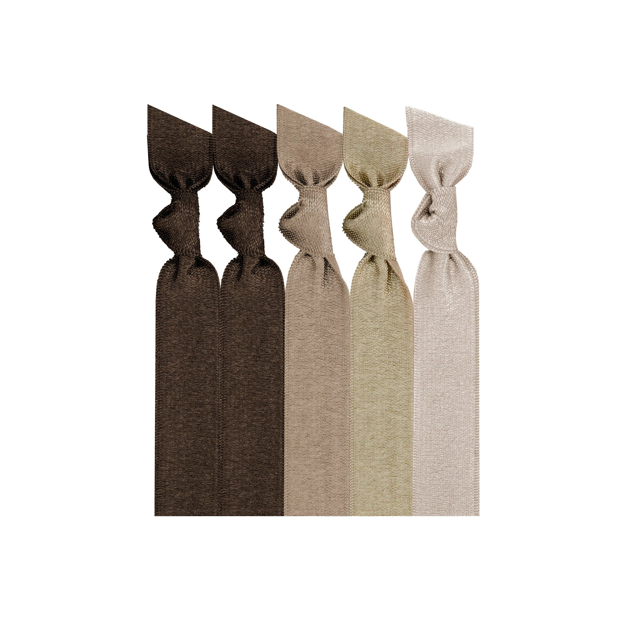 Brown Ombre Knotted Hair Ties 5-Pack | Emi Jay