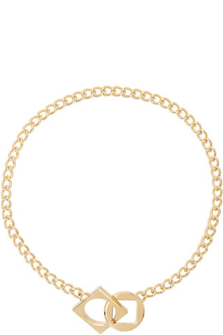 Gold Les Classiques 'Le collier rond carré' Necklace | SSENSE
